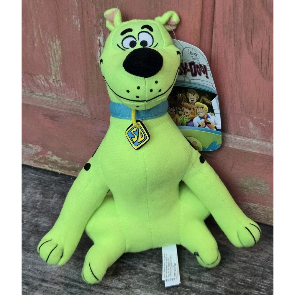 NEW Scooby Doo Neon Green Plush Stuffed Animal 9" Hanna Barbera Toy Factory 2022